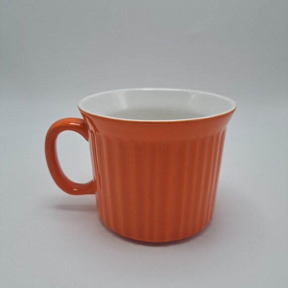 CorningWare Soup Cup Meal Mug with Vented Lid 20 oz Orange White - Picture 1 of 16